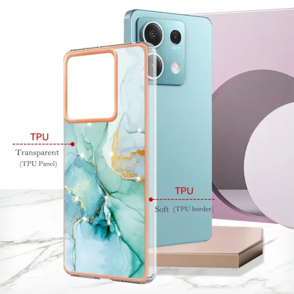 IMD MARBLE Ochranný kryt pre Xiaomi Redmi Note 13 5G GREEN