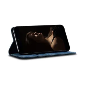 DENIM Peňaženkový kryt pre OnePlus 12 modrý
