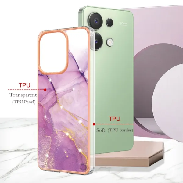 IMD MARBLE Ochranný kryt pre Xiaomi Redmi Note 13 PURPLE