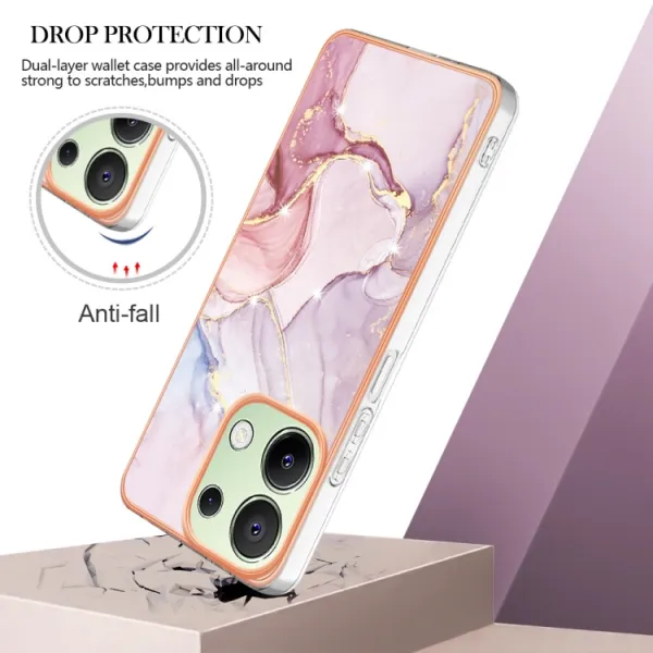 IMD MARBLE Ochranný kryt pre Xiaomi Redmi Note 13 ROSE GOLD