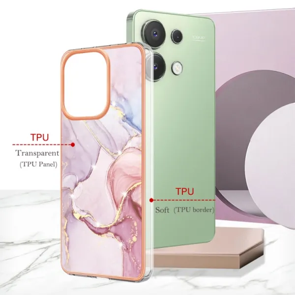 IMD MARBLE Ochranný kryt pre Xiaomi Redmi Note 13 ROSE GOLD