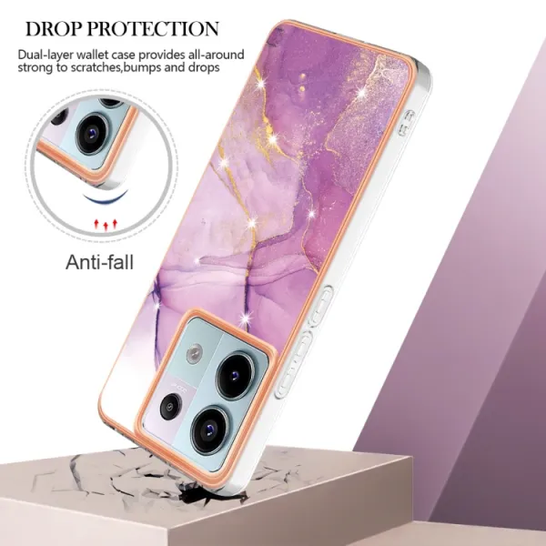 IMD MARBLE Ochranný kryt pre Xiaomi Redmi Note 13 Pro 5G PURPLE