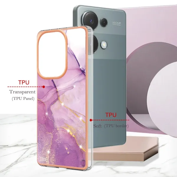 IMD MARBLE Ochranný kryt pre Xiaomi Redmi Note 13 Pro PURPLE