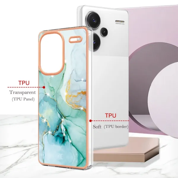 IMD MARBLE Ochranný kryt Xiaomi Redmi Note 13 Pro+ 5G GREEN