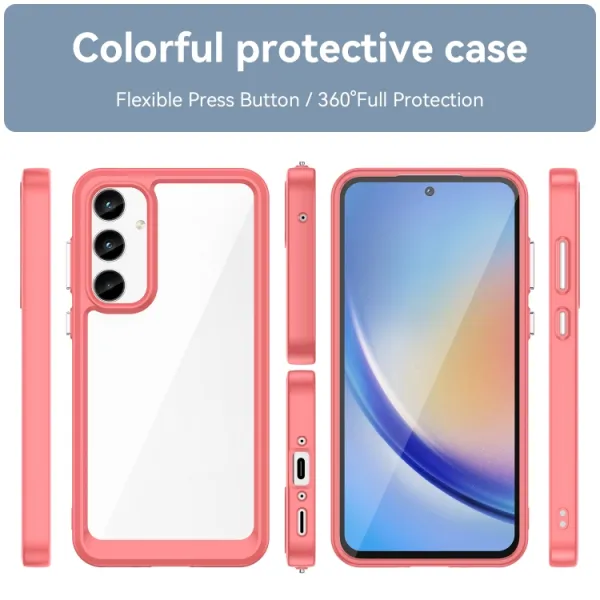 CRYSTAL Ochranný kryt pre Samsung Galaxy A35 5G červený