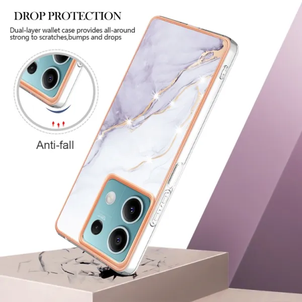 IMD MARBLE Ochranný kryt pre Xiaomi Redmi Note 13 5G WHITE