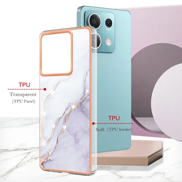 IMD MARBLE Ochranný kryt pre Xiaomi Redmi Note 13 5G WHITE