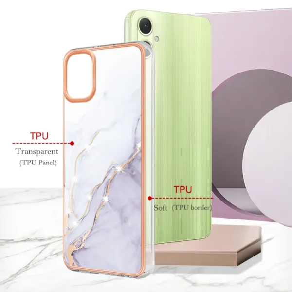 IMD MARBLE Ochranný kryt pre Samsung Galaxy A05 WHITE