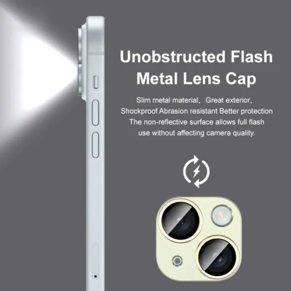 IMAK FULL METAL COVER Sklo pre fotoaparát Apple iPhone 15 / 15 Plus zelené