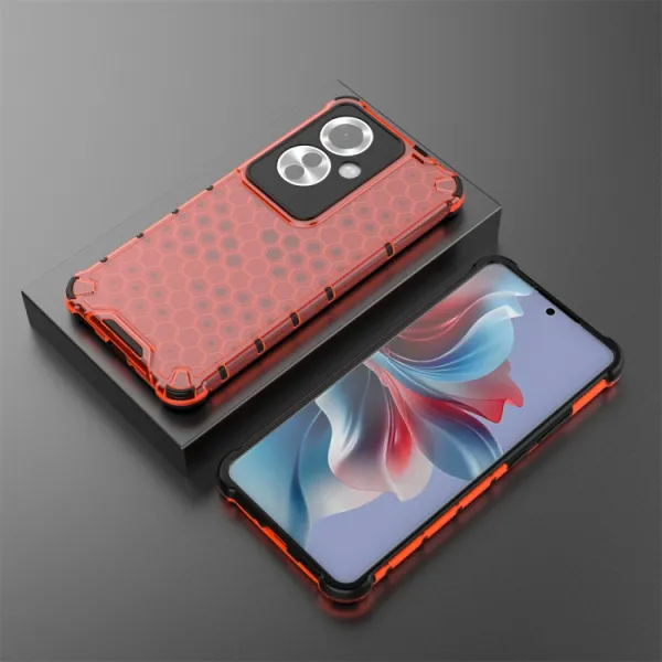HONEYCOMB Ochranný kryt Oppo Reno11 F 5G červený