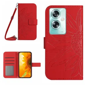 ART SUNFLOWER Peňaženkový obal pre Oppo Reno11 F 5G červený