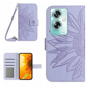 ART SUNFLOWER Peňaženkový obal pre Oppo Reno11 F 5G fialový