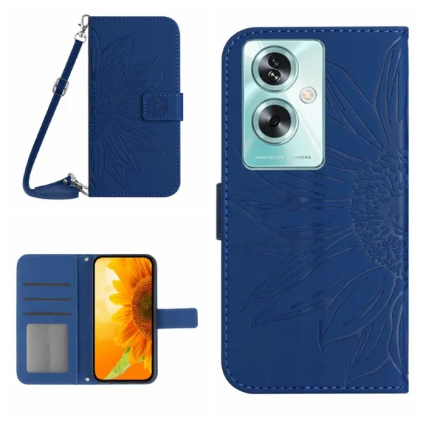 ART SUNFLOWER Peňaženkový obal pre Oppo Reno11 F 5G modrý