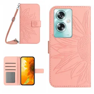 ART SUNFLOWER Peňaženkový obal pre Oppo Reno11 F 5G ružový