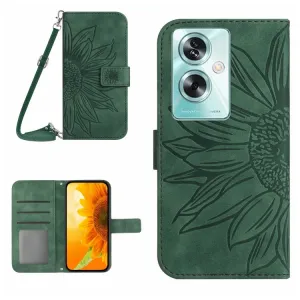ART SUNFLOWER Peňaženkový obal pre Oppo Reno11 F 5G zelený