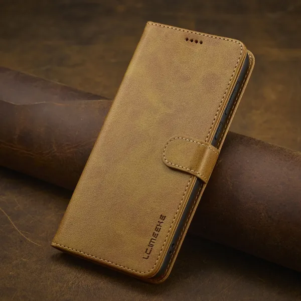 IMEEKE Peňaženkový obal pre Xiaomi Redmi A3 svetlohnedý