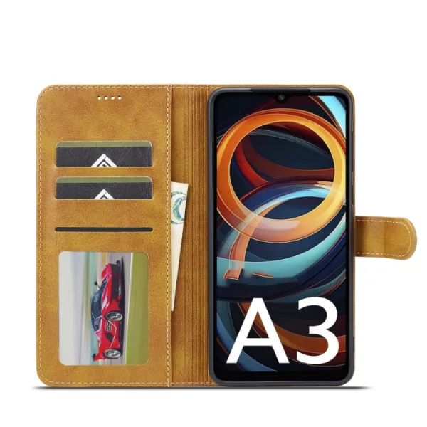 IMEEKE Peňaženkový obal pre Xiaomi Redmi A3 svetlohnedý