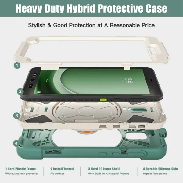 SOLID Odolný kryt pre Samsung Galaxy Tab Active5 zelený