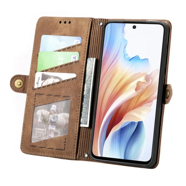 GEOM Peňaženkové puzdro pre Oppo A79 5G hnedé