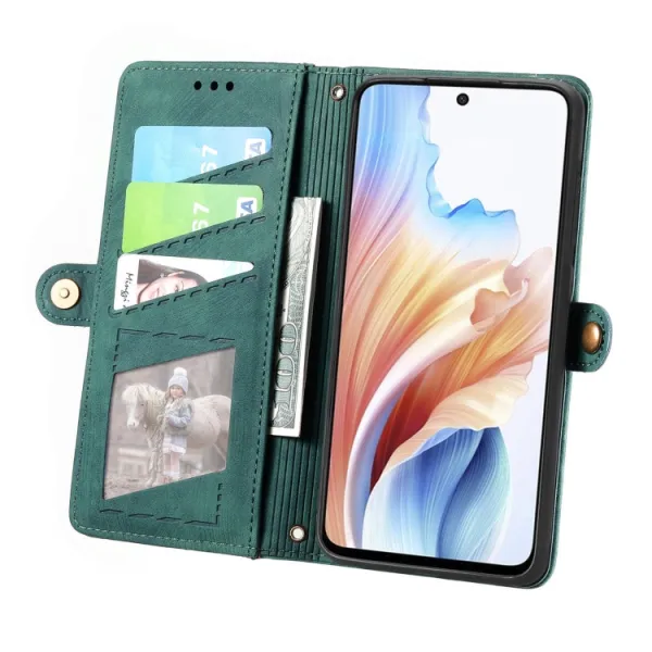 GEOM Peňaženkové puzdro pre Oppo A79 5G zelené