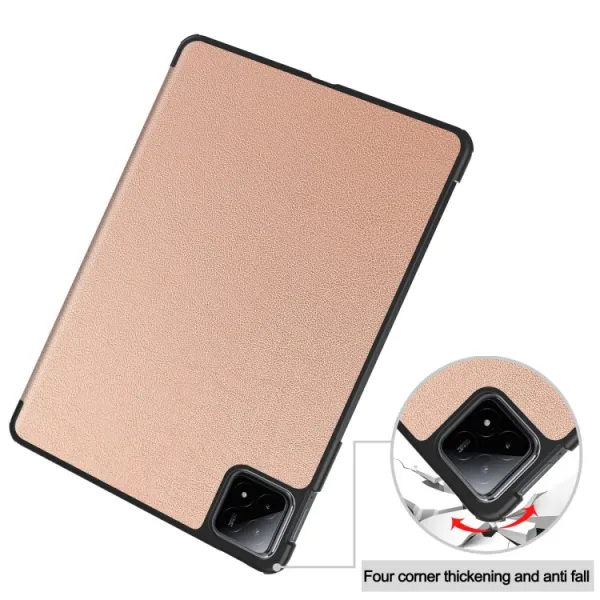 LEATHER Zaklápací kryt pre Xiaomi Pad 6S Pro ružovozlatý