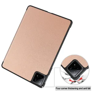 LEATHER Zaklápací kryt pre Xiaomi Pad 6S Pro ružovozlatý