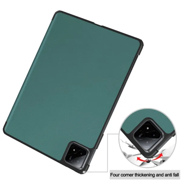 LEATHER Zaklápací kryt pre Xiaomi Pad 6S Pro zelený