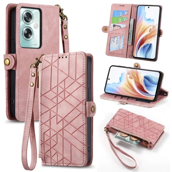 GEOM Peňaženkové puzdro pre Oppo A79 5G ružové