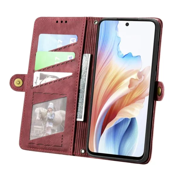 GEOM Peňaženkové puzdro pre Oppo A79 5G červené