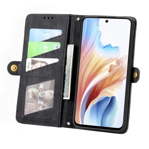 GEOM Peňaženkové puzdro pre Oppo A79 5G čierne