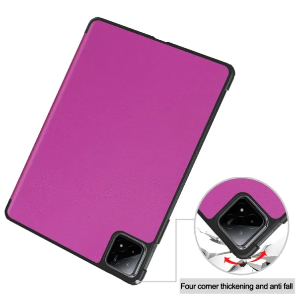 LEATHER Zaklápací kryt pre Xiaomi Pad 6S Pro fialový