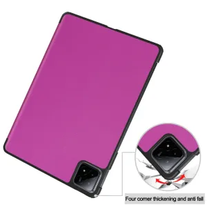 LEATHER Zaklápací kryt pre Xiaomi Pad 6S Pro fialový