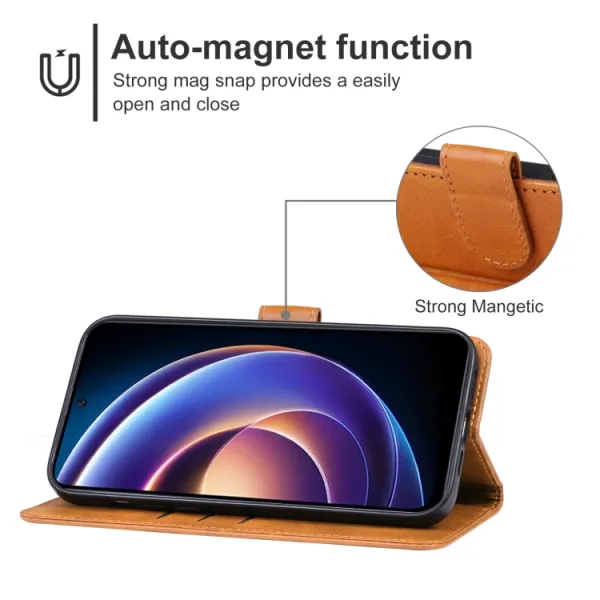 SMOOTH Peňaženkové puzdro pre Xiaomi Redmi 12 5G hnedé