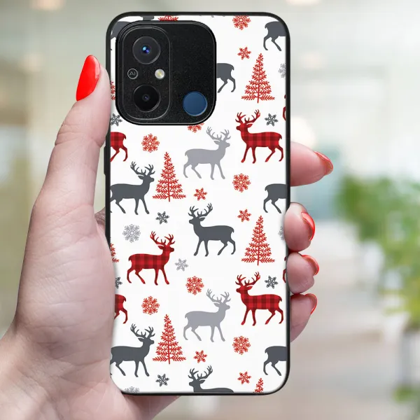 MY ART Kryt s vianočným dizajnom Xiaomi Redmi 12C DEER (068)