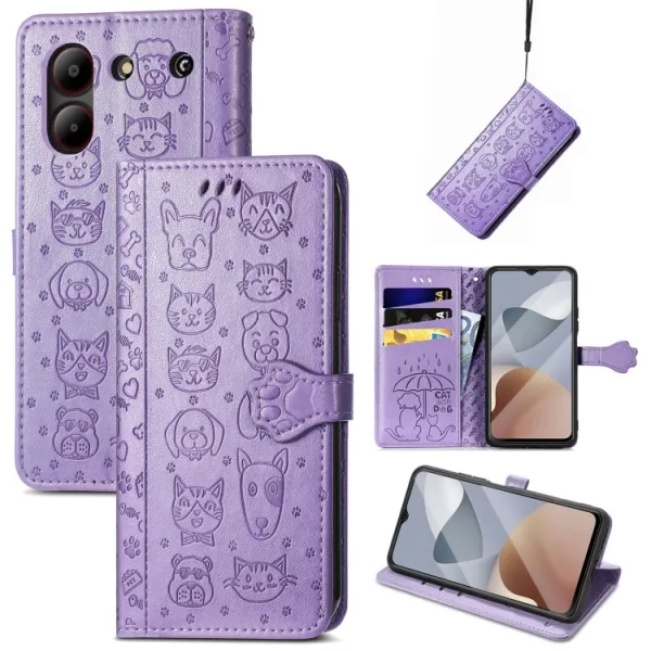 ART ANIMALS Peňaženkový obal pre ZTE Blade A54 fialový