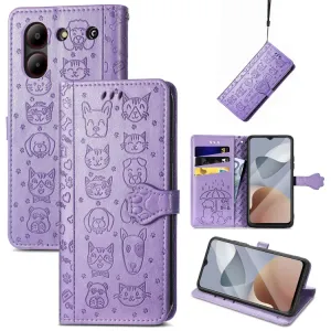 ART ANIMALS Peňaženkový obal pre ZTE Blade A54 fialový