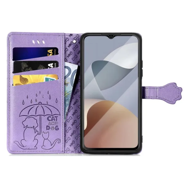 ART ANIMALS Peňaženkový obal pre ZTE Blade A54 fialový