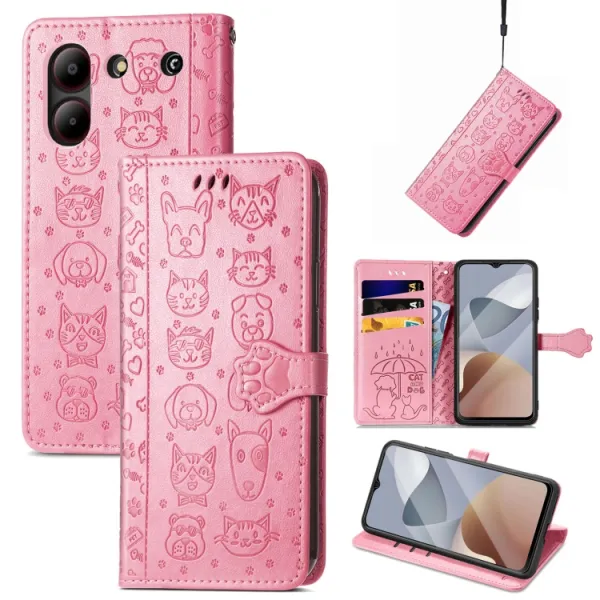 ART ANIMALS Peňaženkový obal pre ZTE Blade A54 ružový