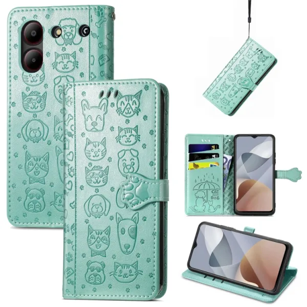 ART ANIMALS Peňaženkový obal pre ZTE Blade A54 zelený