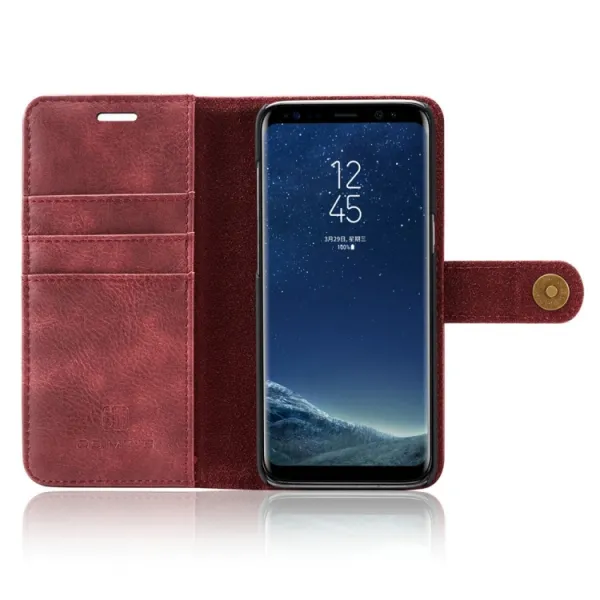 DG.MING Peňaženkový obal 2v1 Samsung Galaxy S8 Plus červený