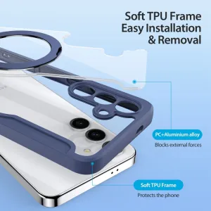 DUX X STAND Zaklápacie puzdro s MagSafe pre Samsung Galaxy S24 5G modré