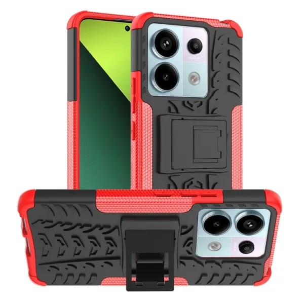 STAND Odolný ochranný kryt pre Xiaomi Redmi Note 13 Pro 5G červený