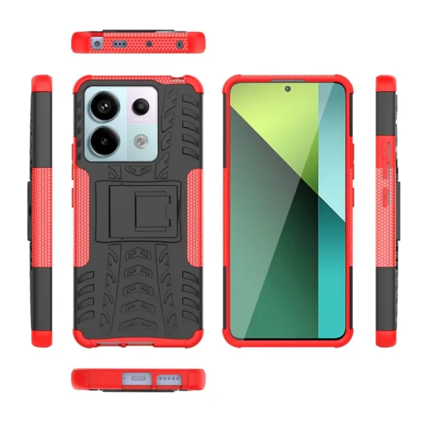 STAND Odolný ochranný kryt pre Xiaomi Redmi Note 13 Pro 5G červený