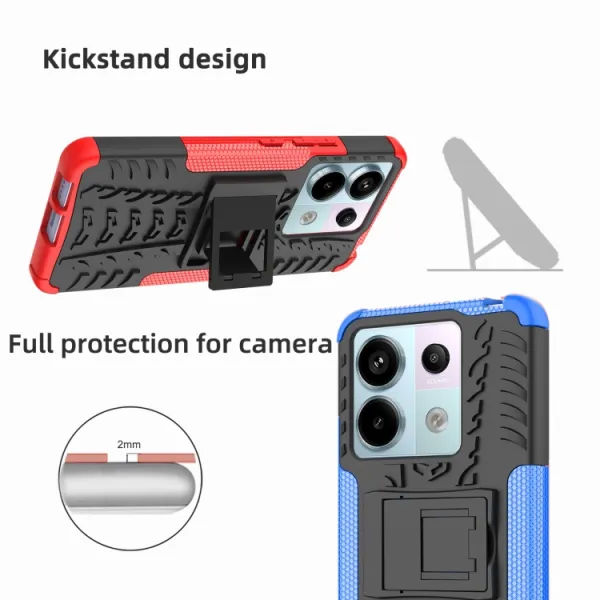 STAND Odolný ochranný kryt pre Xiaomi Redmi Note 13 Pro 5G modrý