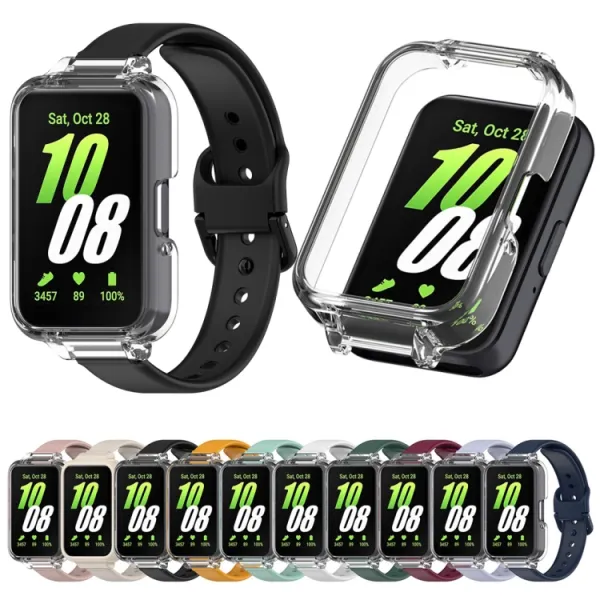 PROTEMIO COVER SET Remienok + obal na hodinky Samsung Galaxy Fit3 ružový
