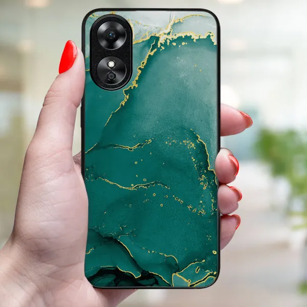 MY ART Ochranný kryt pre Oppo A38 GREEN MARBLE (145)