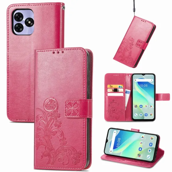 ART FLOWERS Peňaženkový obal pre Umidigi G5 / G5A tmavoružový