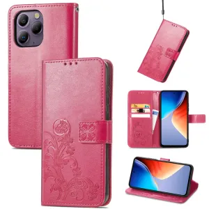 ART FLOWERS Peňaženkový obal pre Blackview A96 tmavoružový