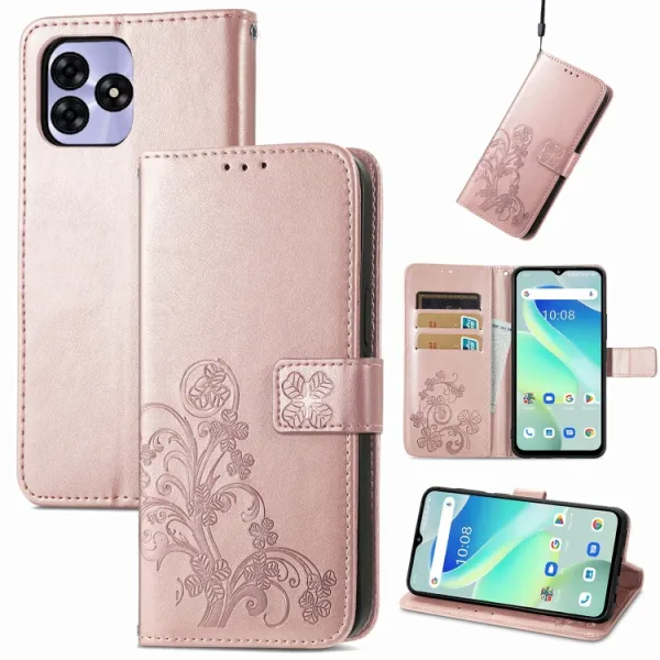 ART FLOWERS Peňaženkový obal pre Umidigi G5 / G5A svetloružový