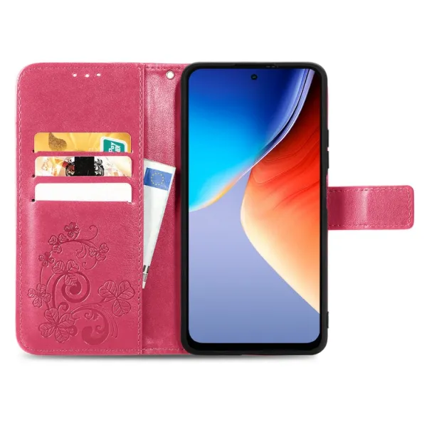ART FLOWERS Peňaženkový obal pre Blackview A96 tmavoružový
